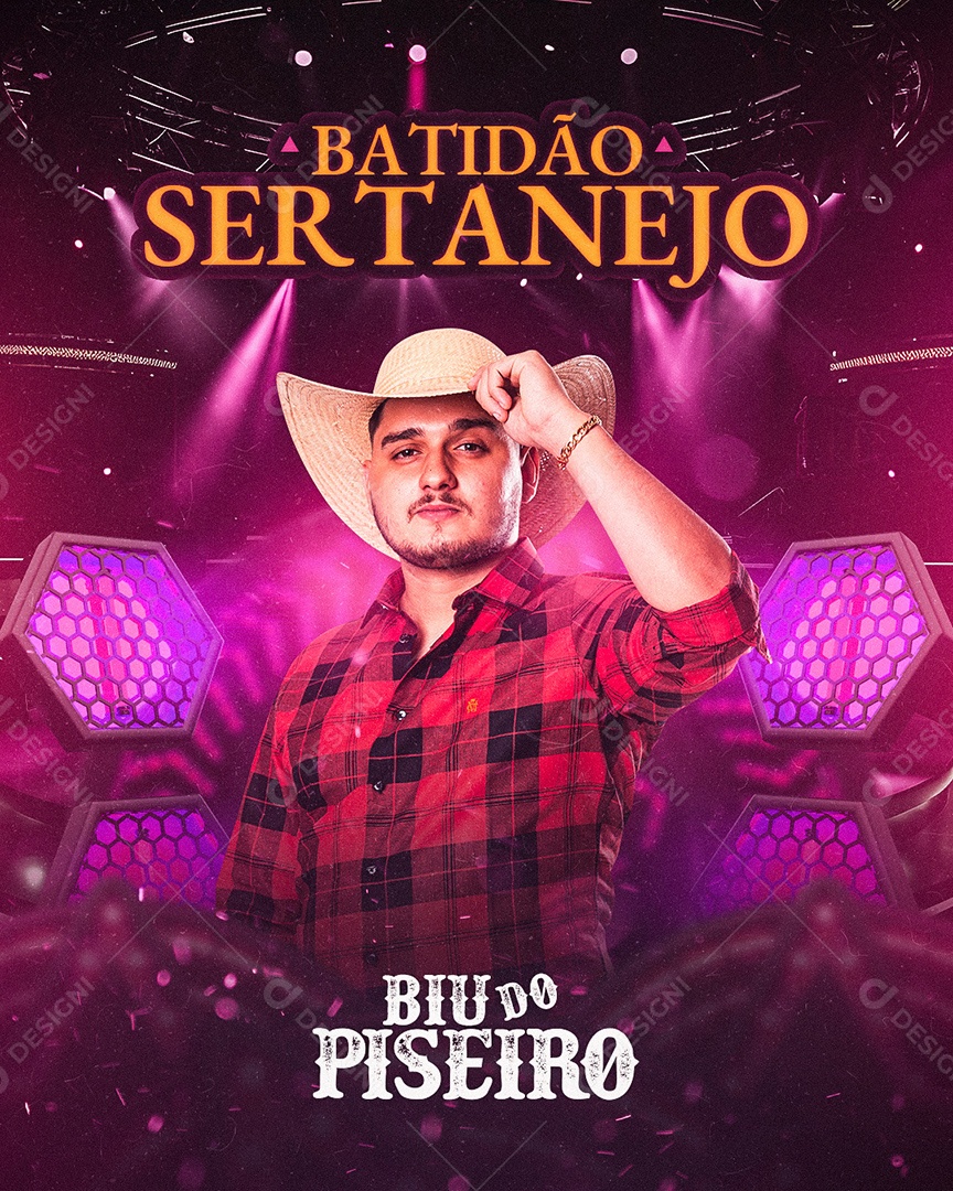 Flyer Show Biu do Piseiro Social Media PSD Editável