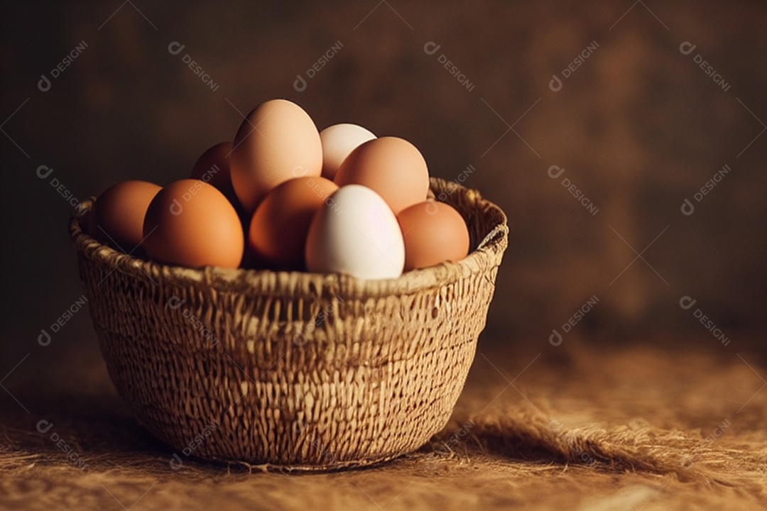 Cesta de ovos caipiras