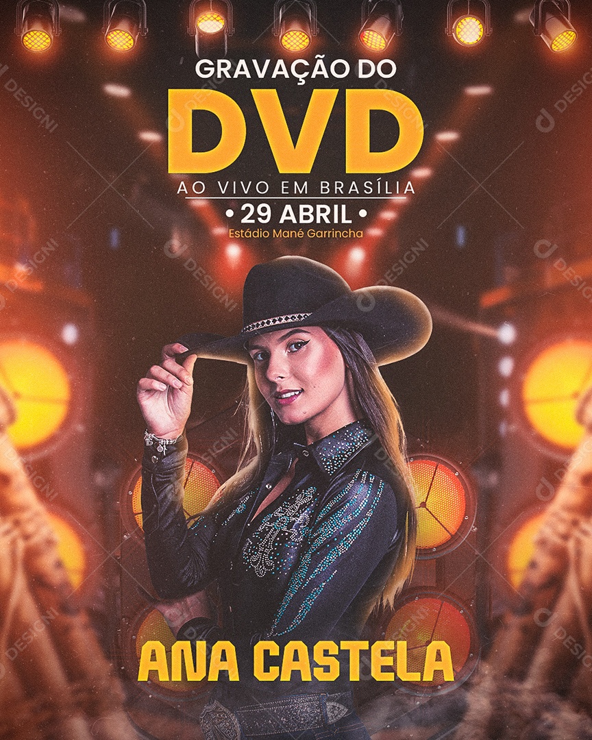 Flyer Gravação do DVD Ana Castela Social Media PSD Editável
