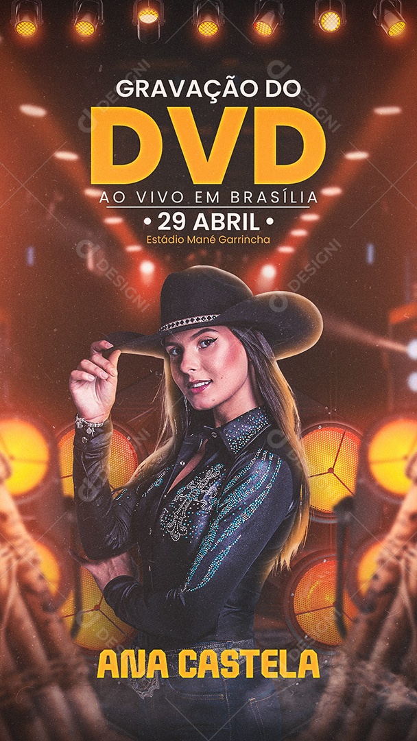 Flyer Gravação do DVD Ana Castela Story Social Media PSD Editável