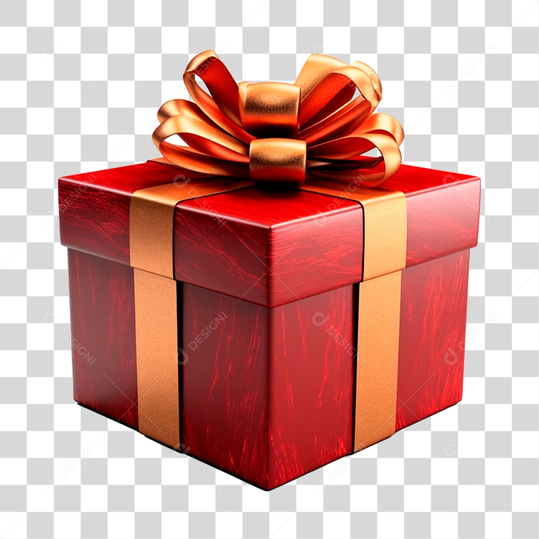Caixa de presente decorada PNG Transparente