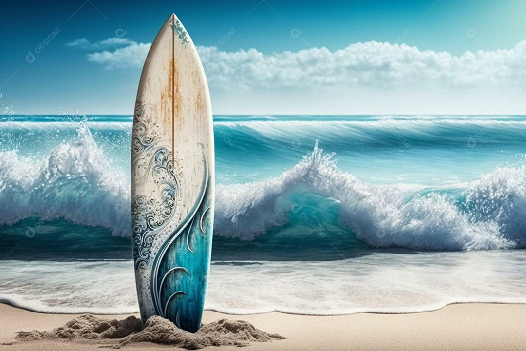 Prancha de surf na praia