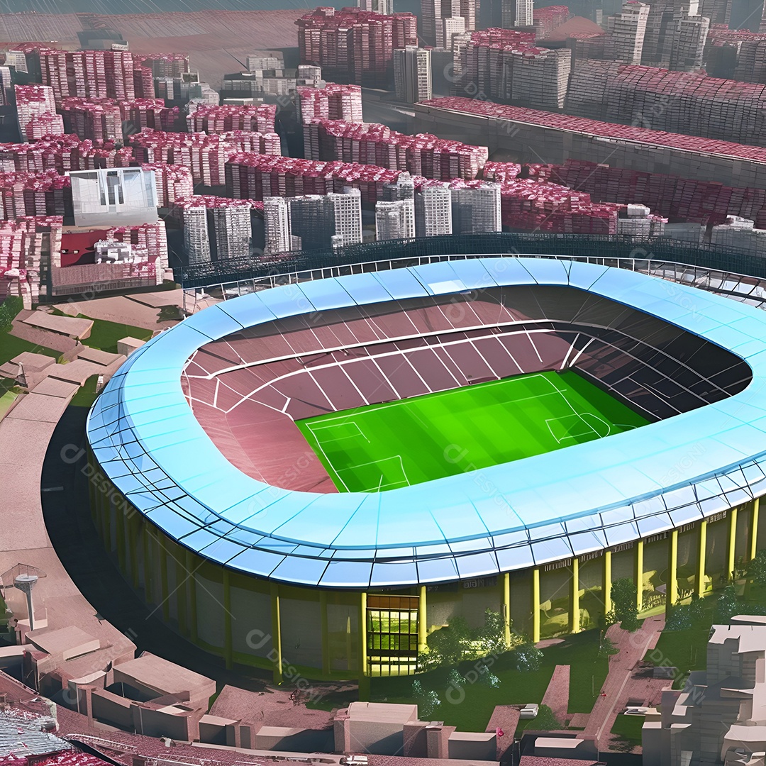 Vista aérea de Estádio de campo de futebol