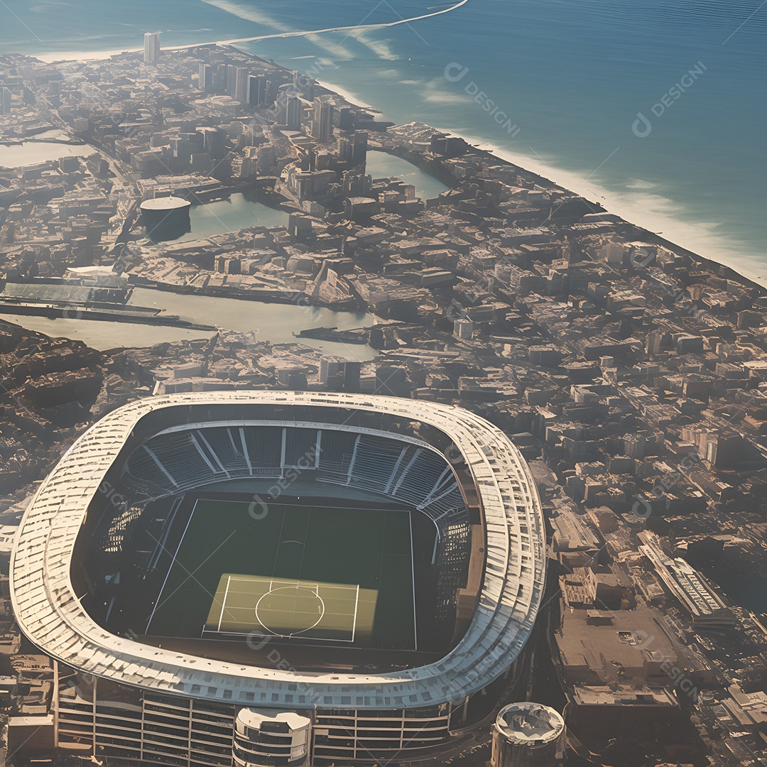 Vista aérea de Estádio de campo de futebol