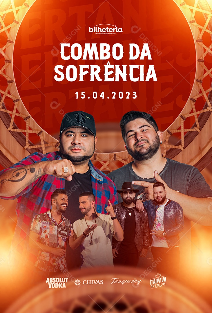 Combo Da Sofrência Flyer Os Barões Da Pisadinha Social Media PSD Editável