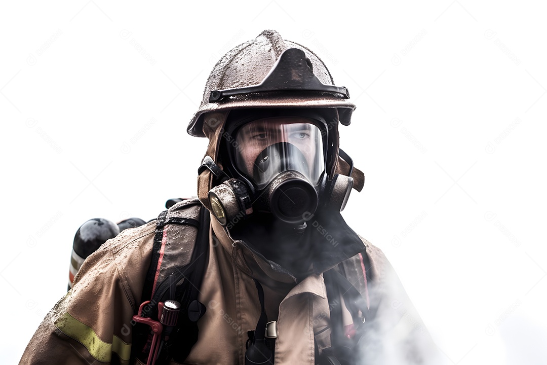 Bombeiro Com Máscara De Fumaça Imagem Inteligência Artificial