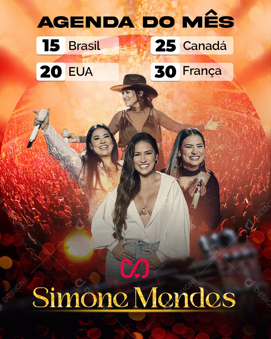 Social Media Agenda Do Mês Simone Mendes PSD Editavel