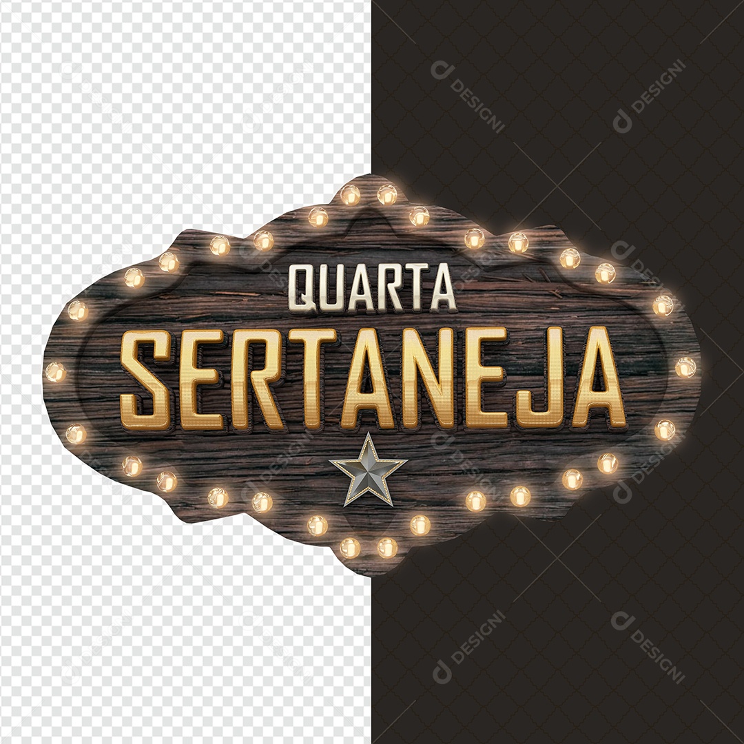 Selo 3D Quarta Sertaneja Para Composição PSD