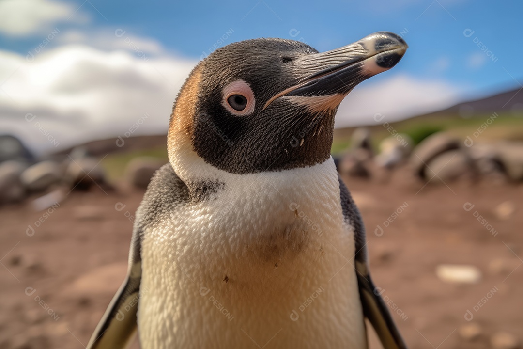 Pinguim olhando para a câmera