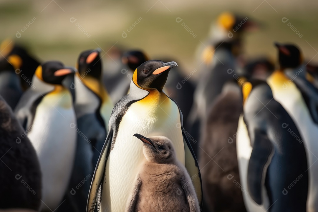 Pinguins olhando para a câmera