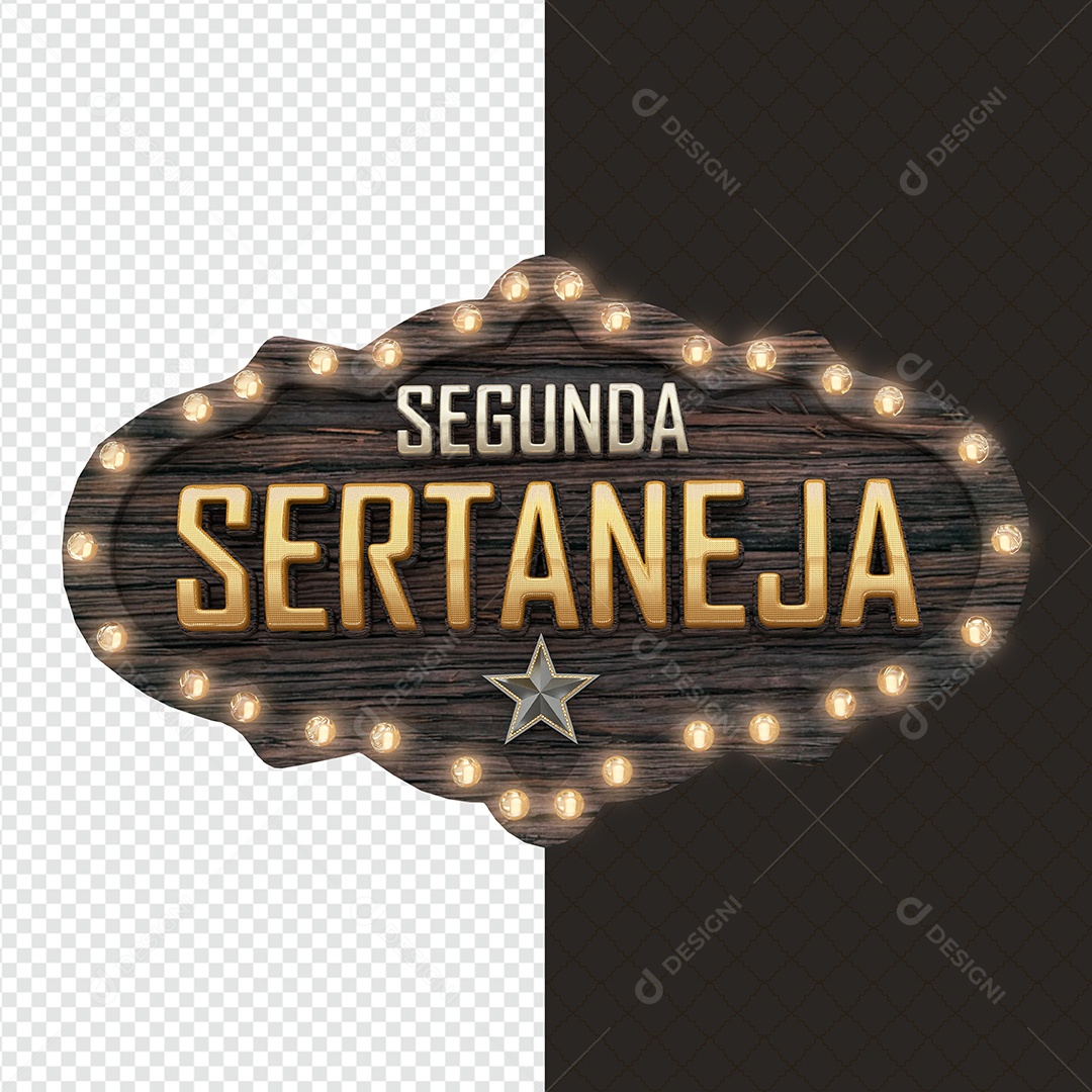 Selo 3D Segunda Sertaneja Para Composição PSD