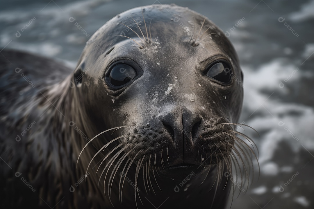 Foca olhando para a câmera