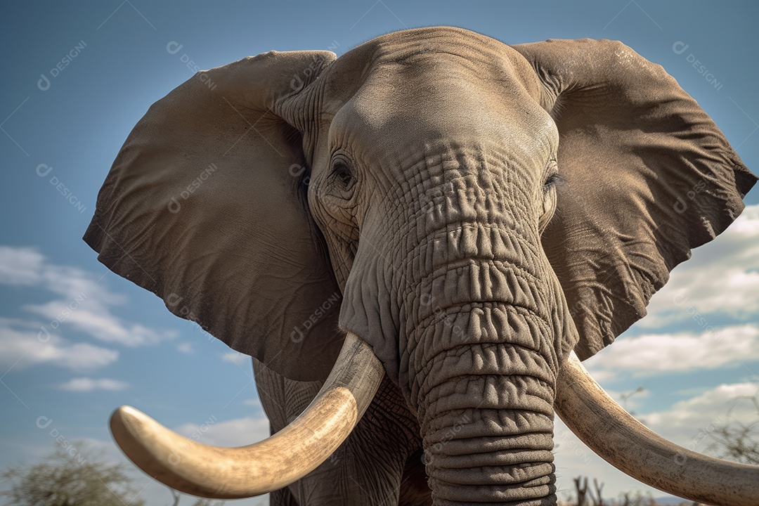 Lindo elefante na natureza olhando para a câmera