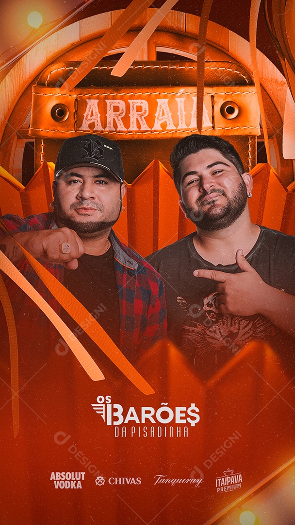 Story Arraiá Flyer Os Barões Da Pisadinha Social Media PSD Editável
