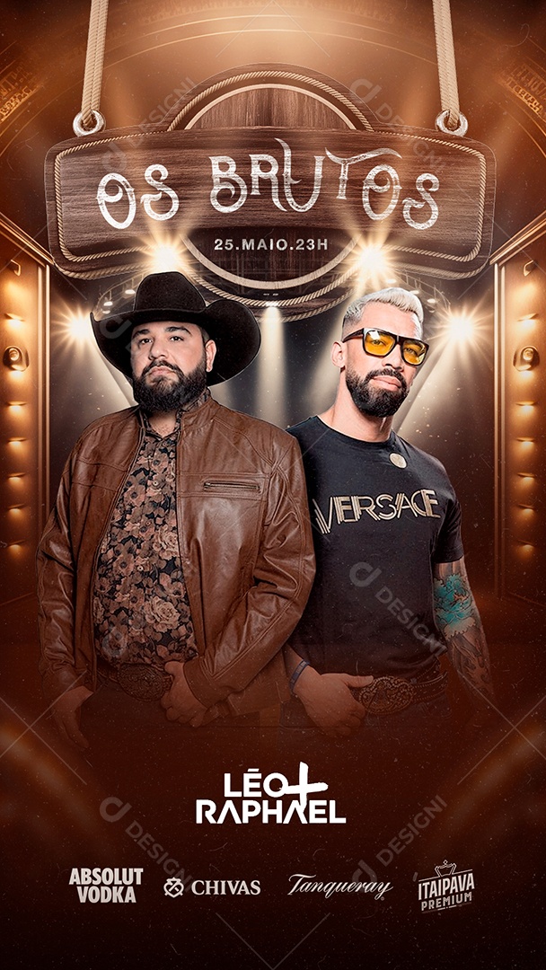 Story Os Brutos Flyer Léo E Raphael Social Media PSD Editável