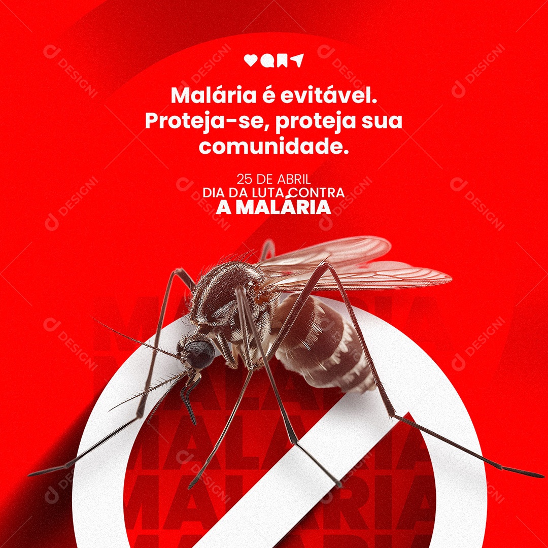 Malária é Evitável Proteja-Se Proteja Sua Comunidade Dia Mundial Luta Contra A Malária Social Media PSD Editável