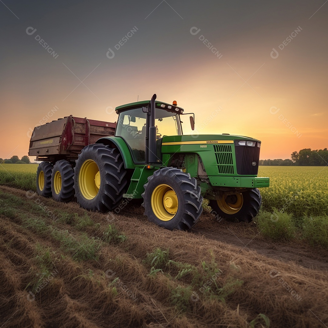 Trator moderno na fazenda