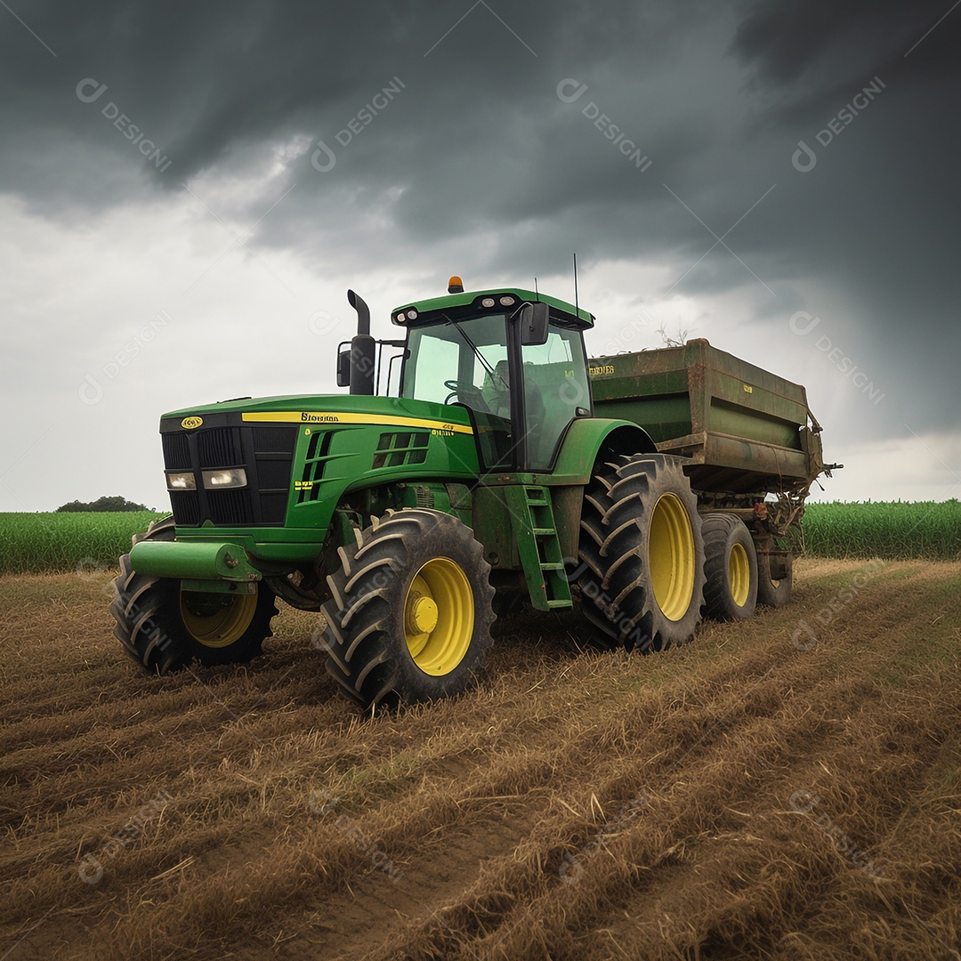 Trator moderno na fazenda