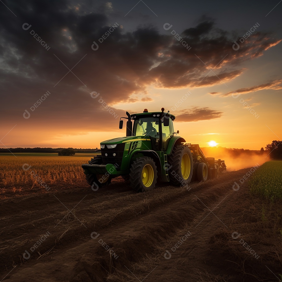 Trator moderno na fazenda