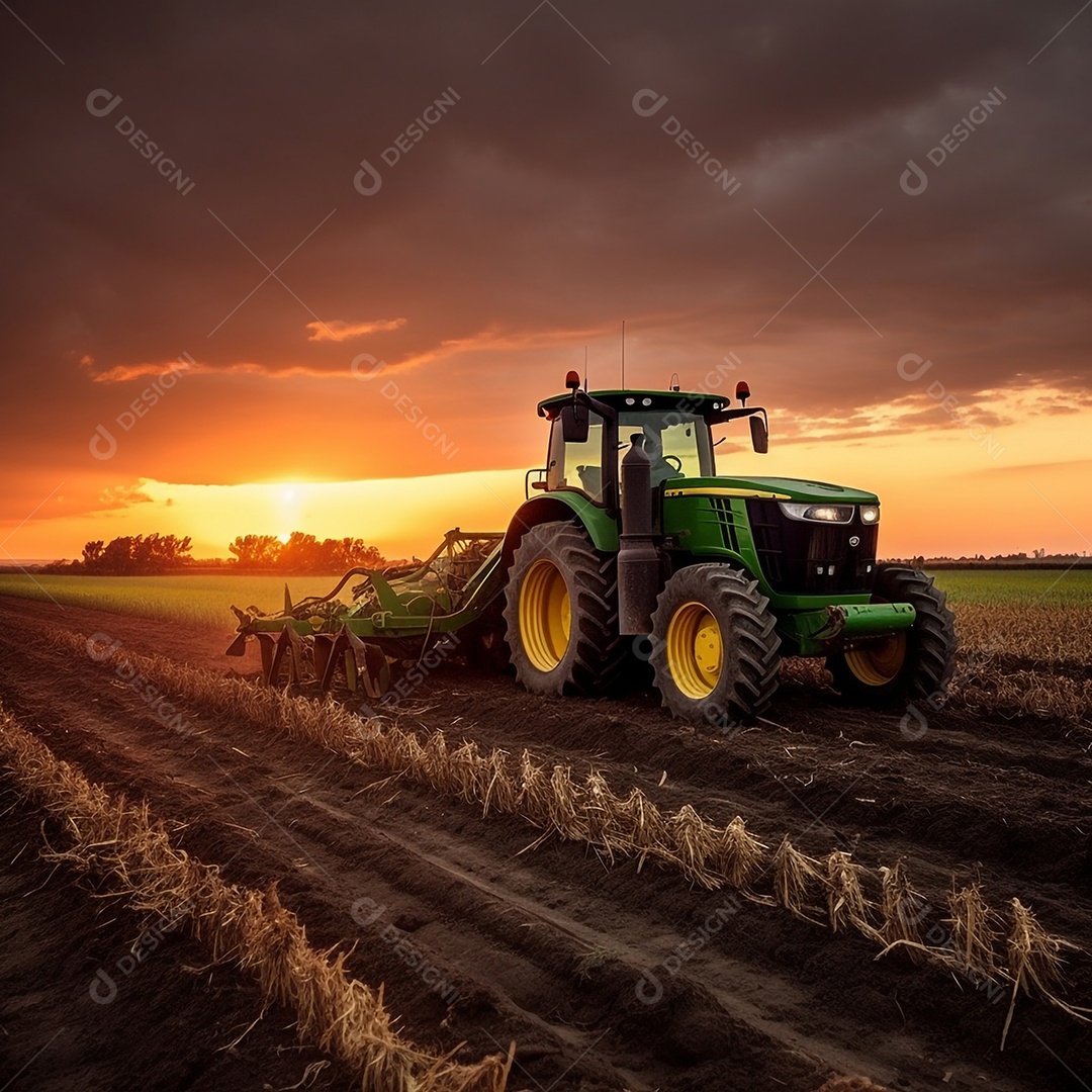 Trator moderno na fazenda