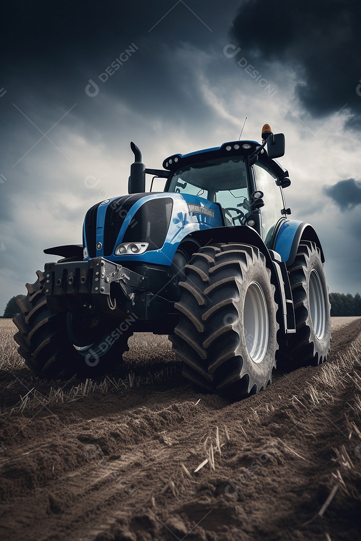 Trator moderno na fazenda