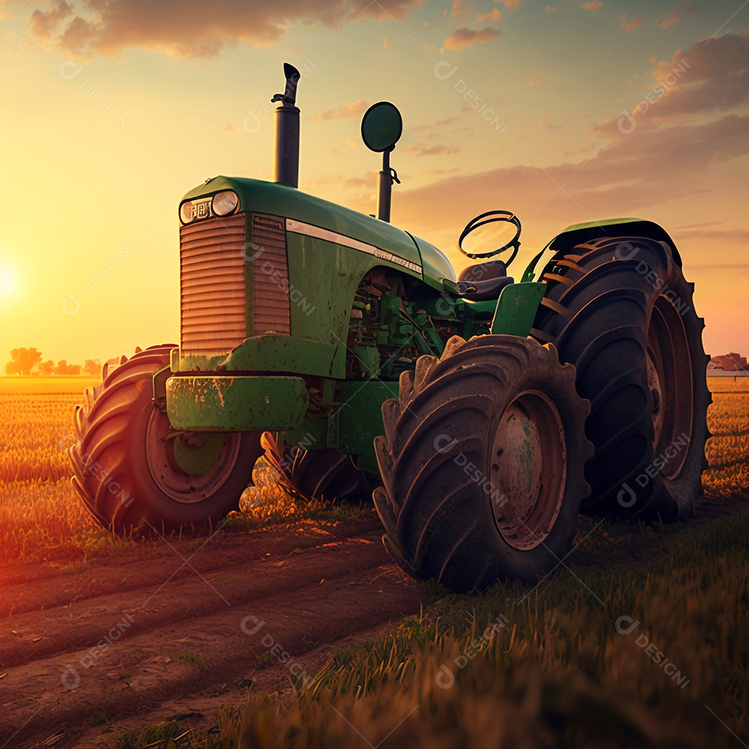 Trator antigo na fazenda