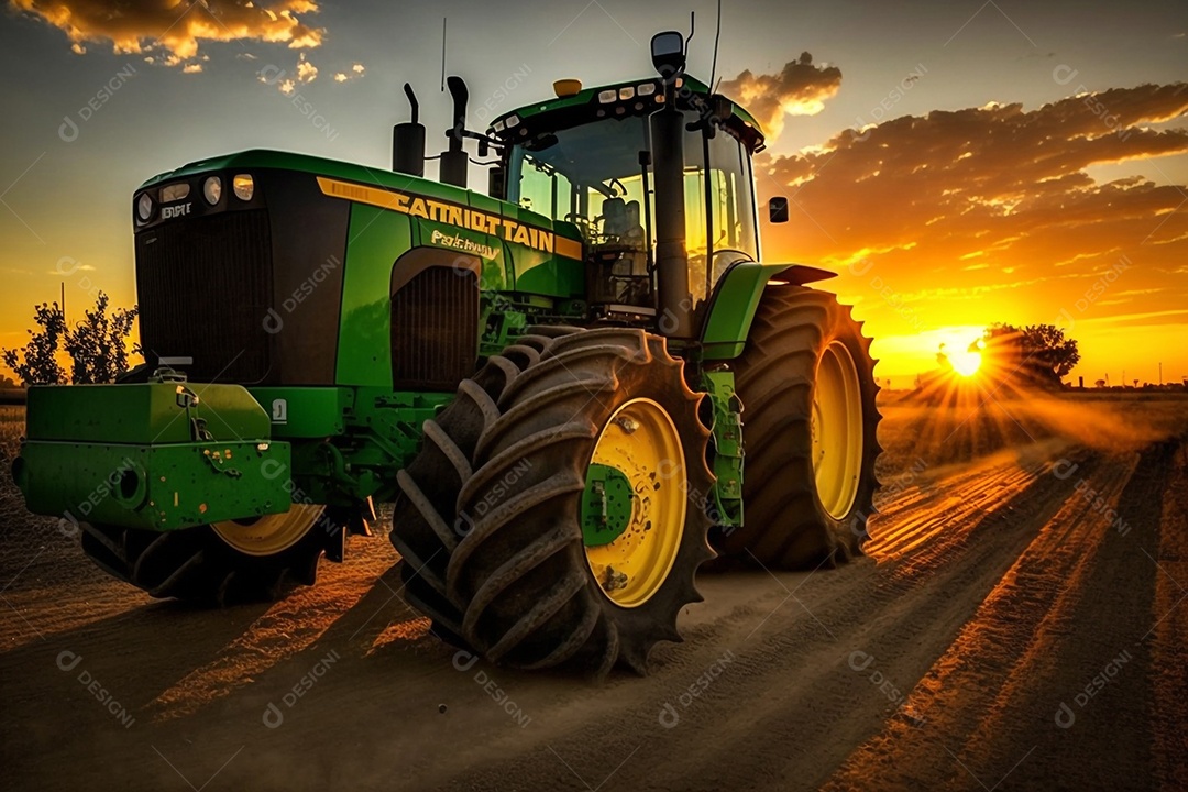 Trator moderno na fazenda