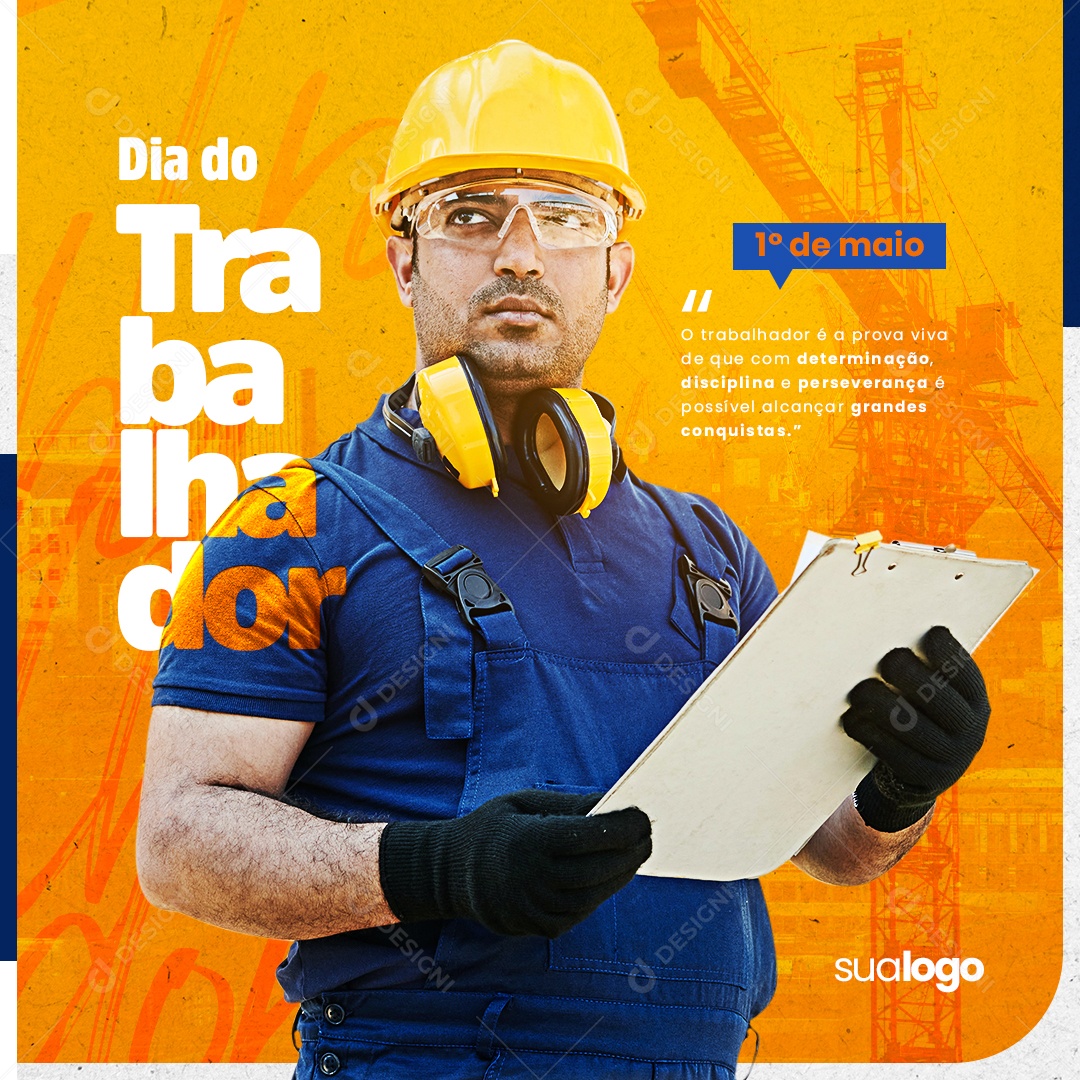 Dia Mundial do Trabalhador 1 de Maio Social Media PSD Editável