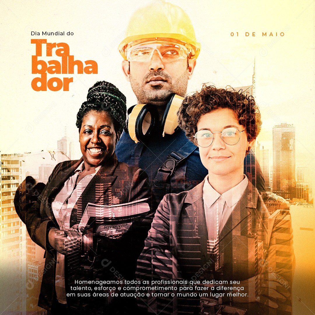 Dia Mundial do Trabalhador 1 de Maio Social Media PSD Editável