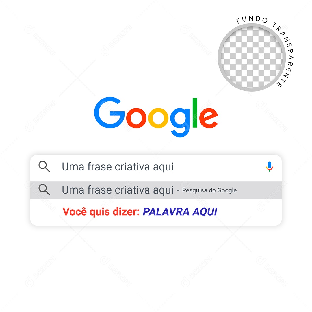 Barra de Pesquisa do Google Social Media PSD Editável