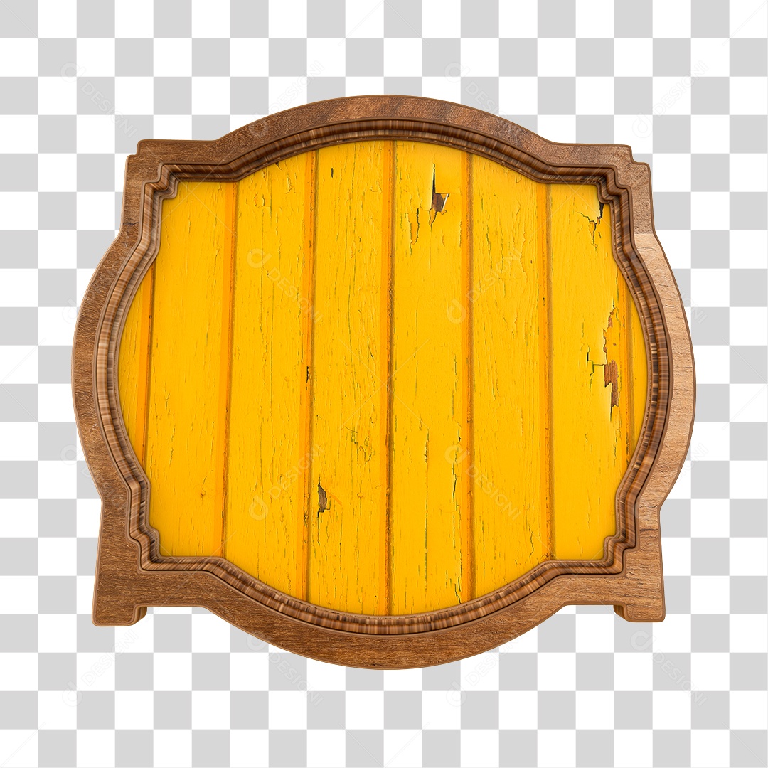 Elemento 3D Para Composição Placa De Madeira PNG Transparente