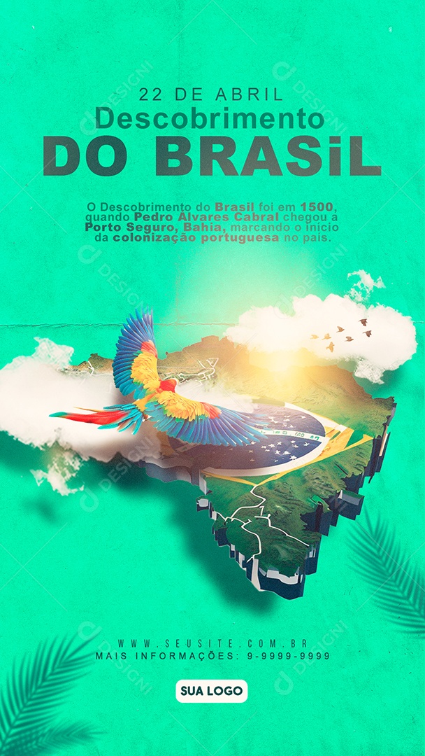 Social Media Story 22 De Abril Descobrimento Do Brasil Marcando O Inicio PSD Editavel