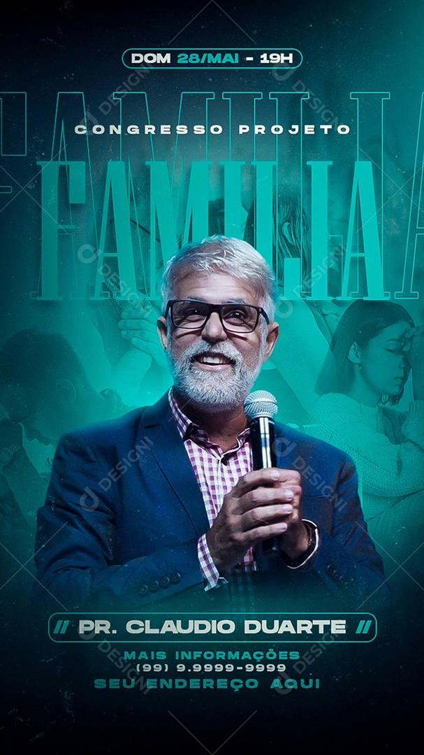 Story Flyer Congresso Projeto Família Pr. Claudio Duarte Social Media PSD Editável