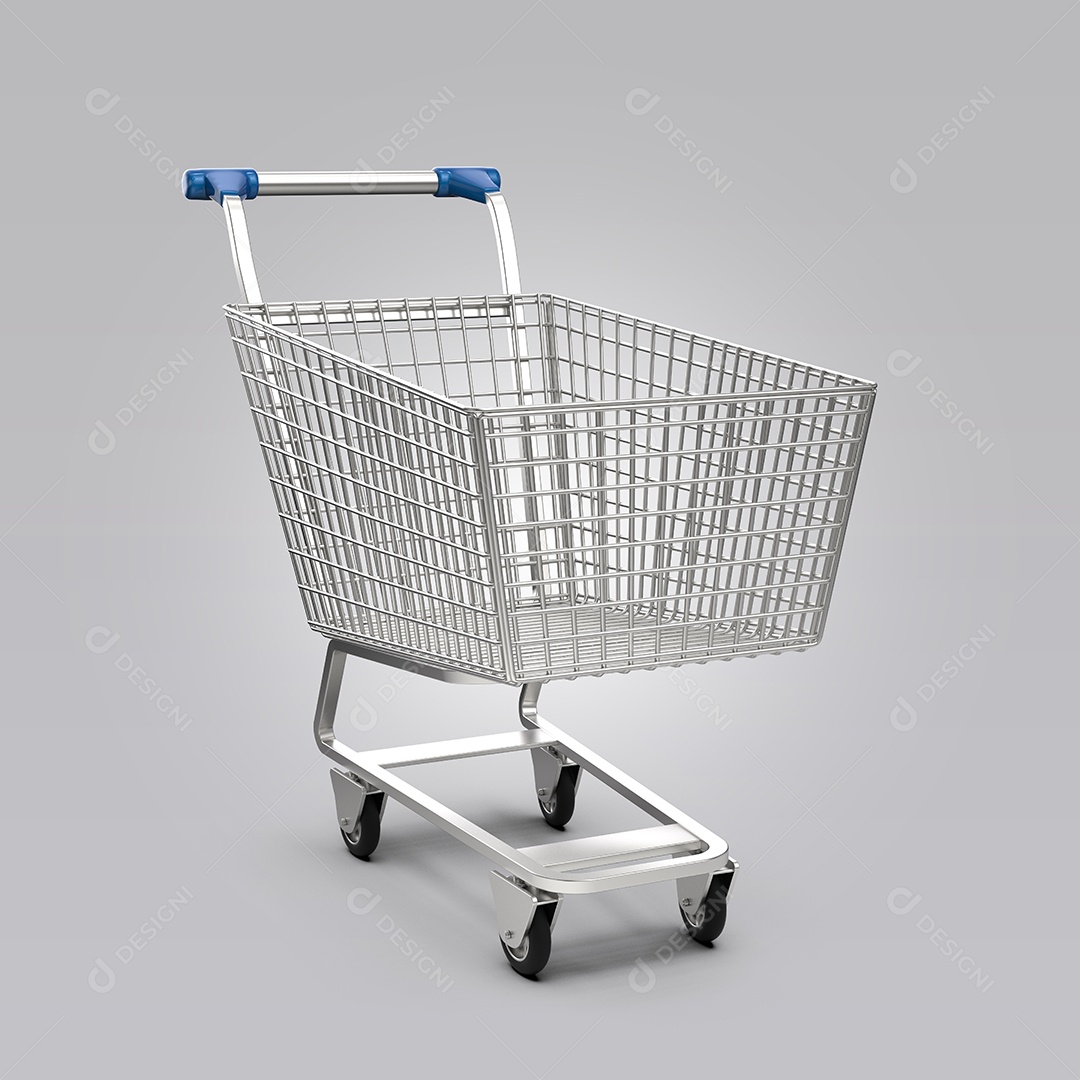 Carrinho de Supermercado Elemento 3D PNG + PSD