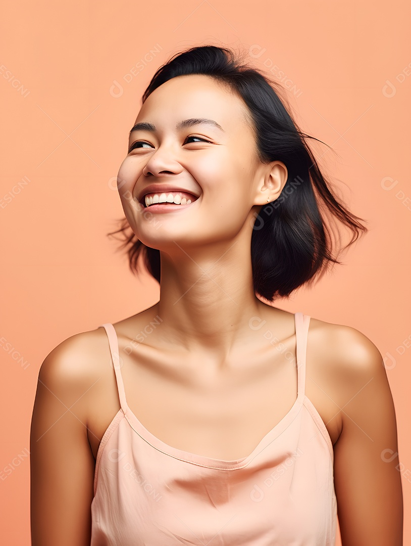 Linda mulher jovem sorridente sobre fundo isolado