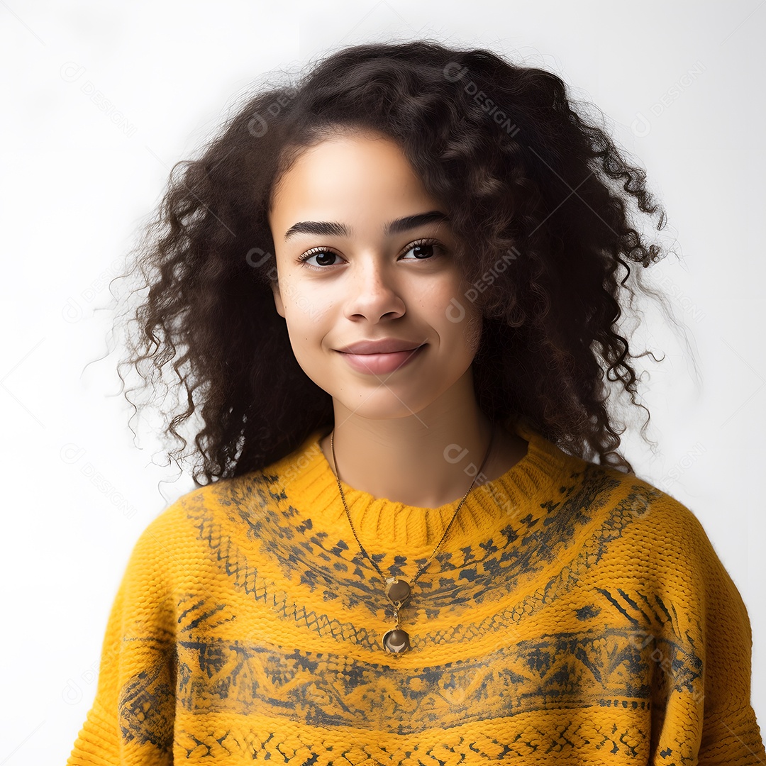 Linda mulher jovem sorridente sobre fundo isolado