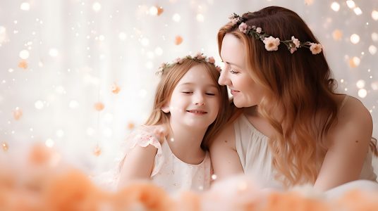 Linda mulher mãe ao lado de sua filha sobre fundo isolado [download ...