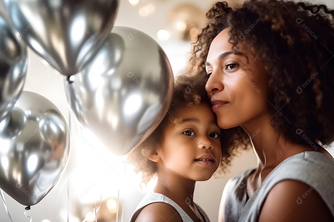 Linda mulher jovem mãe segurando sua filha sobre fundo isolado
