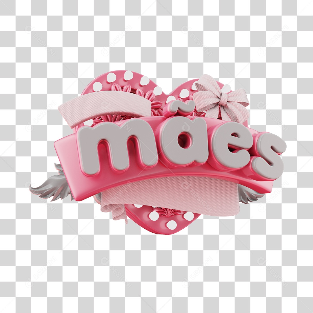 Mães Selo 3D Rosa Para Composição PNG Transparente