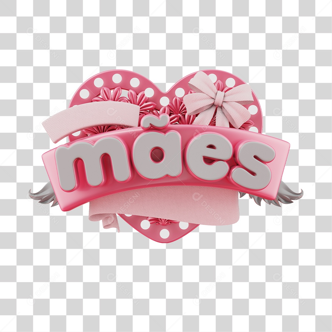Mães Selo 3D Rosa Para Composição PNG Transparente
