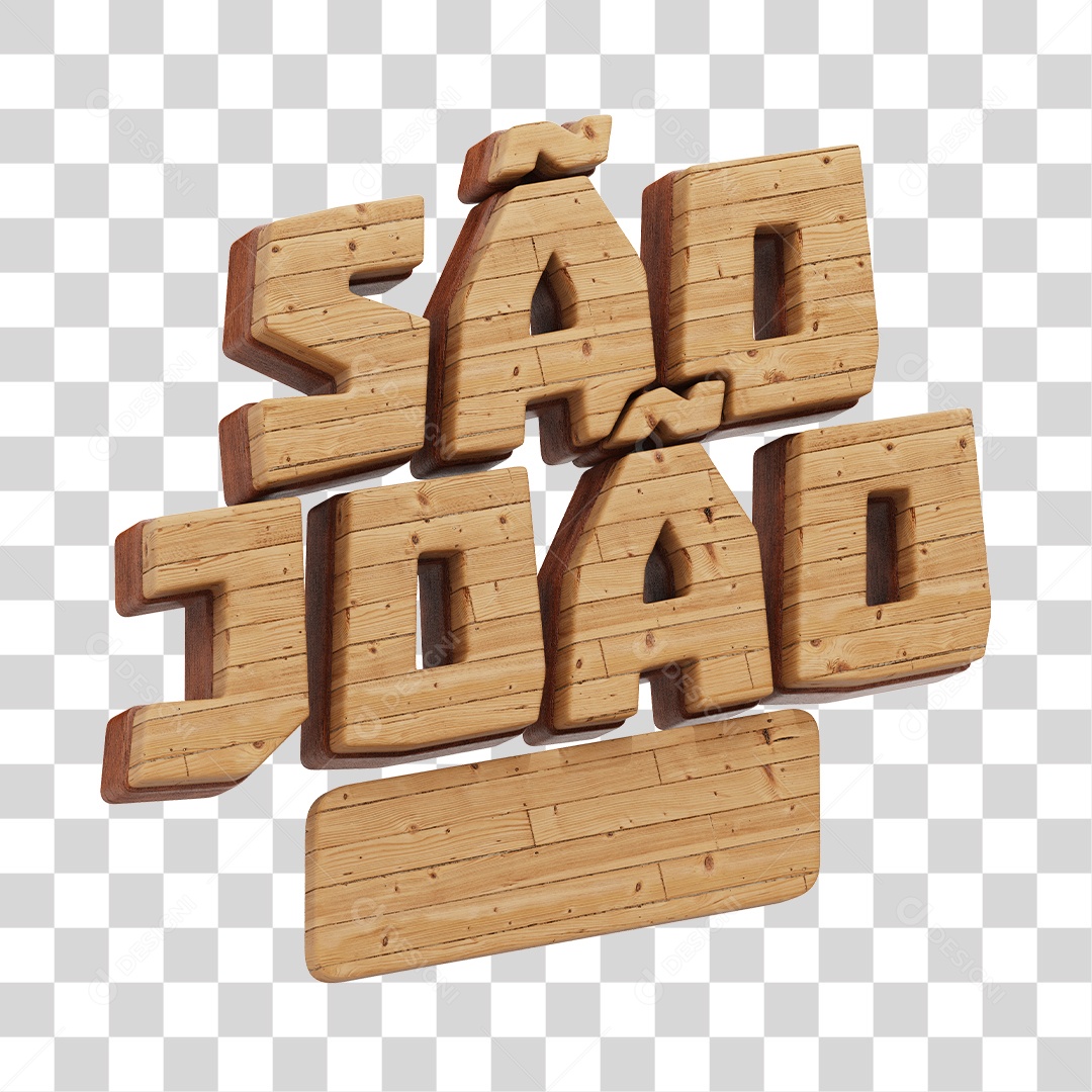 São João Selo 3D Para Composição PNG Transparente