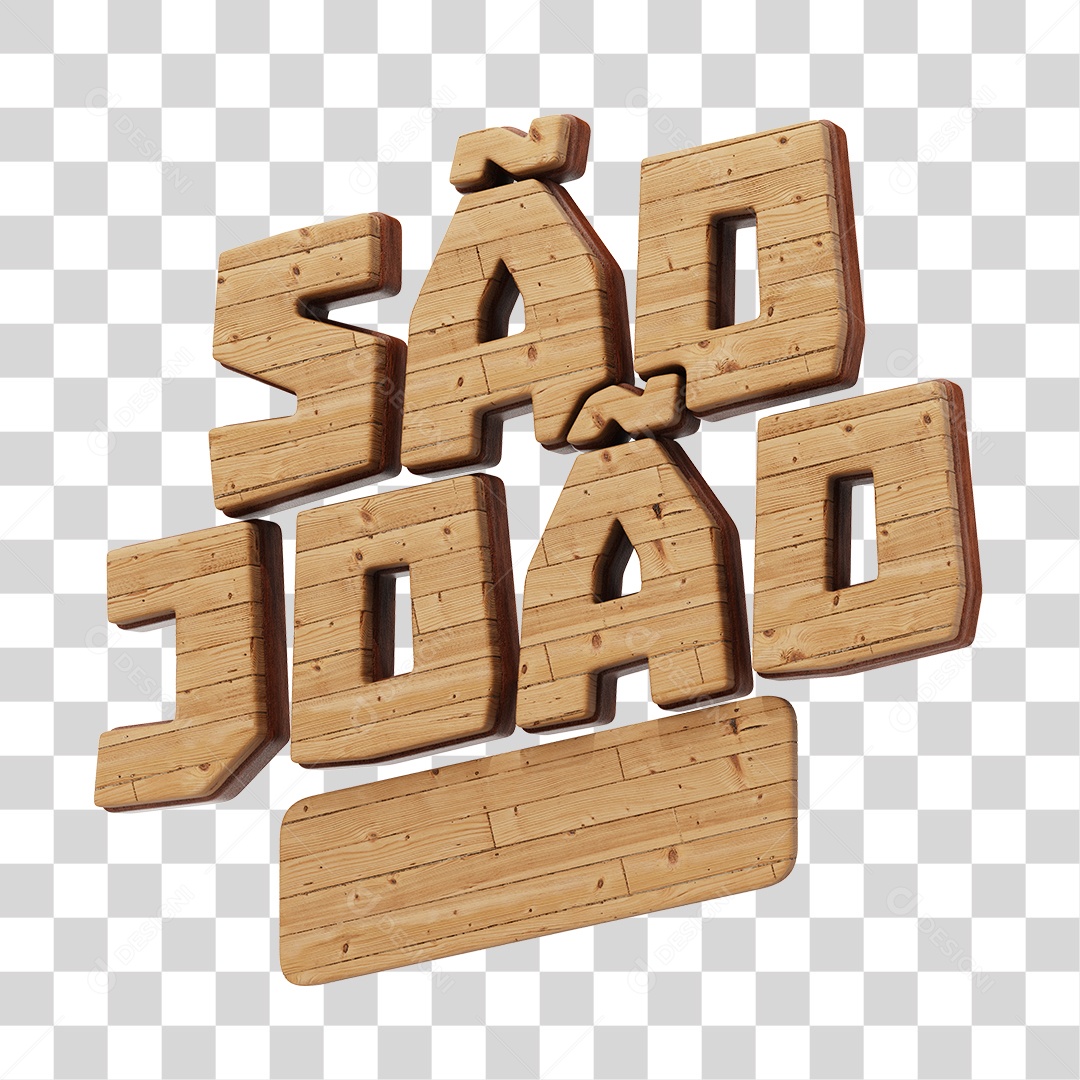 São João Selo 3D Para Composição PNG Transparente