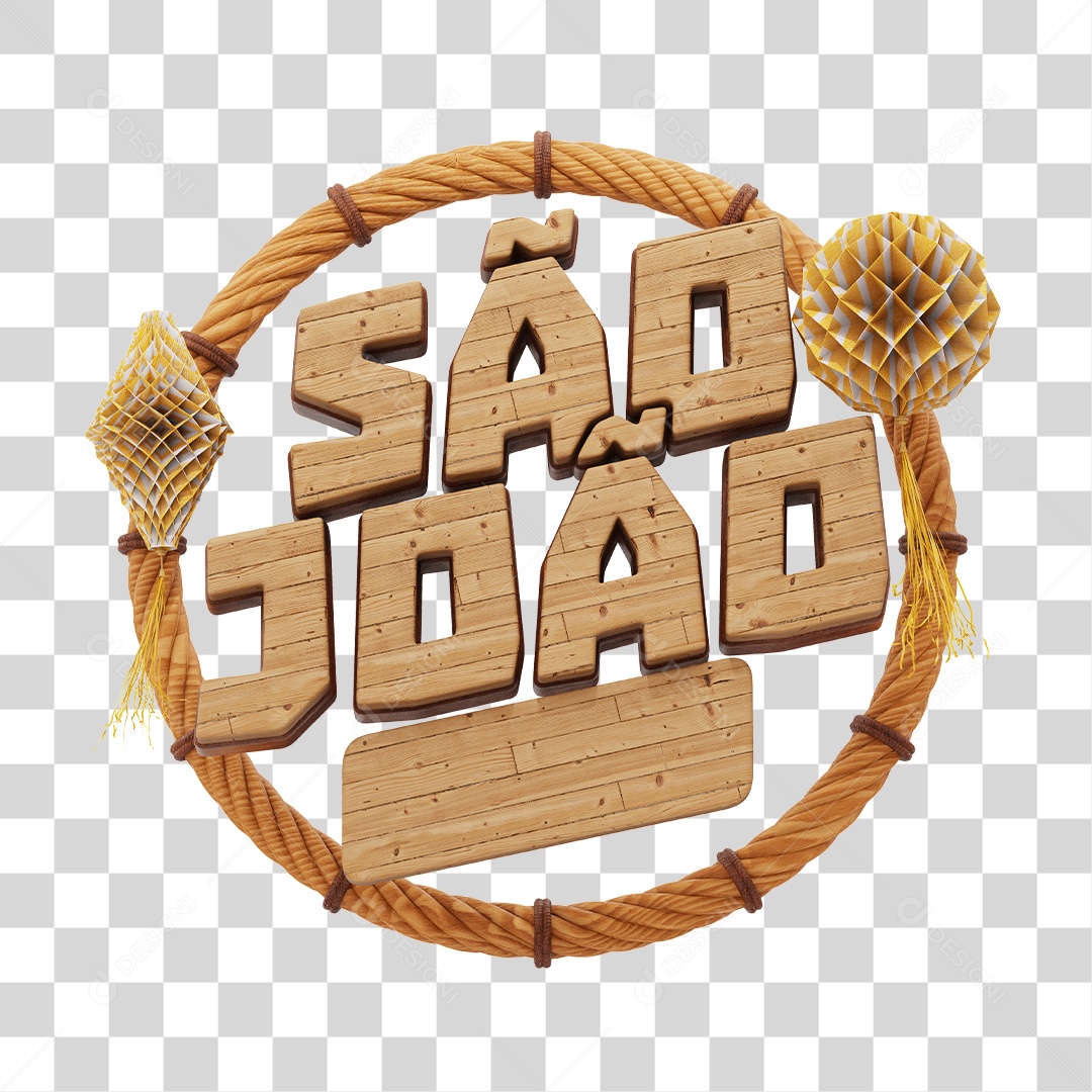 São João Selo 3D Para Composição PNG Transparente