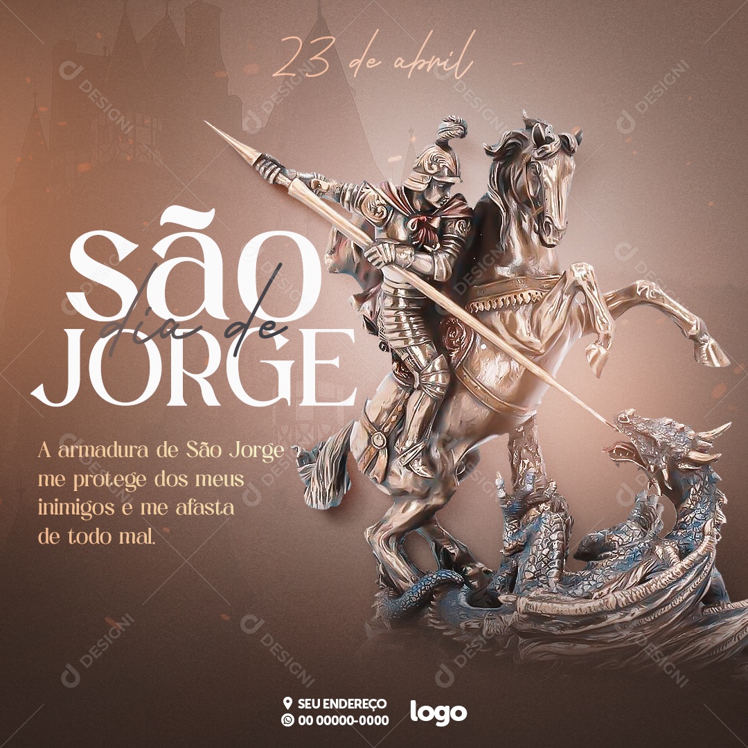 Dia de São Jorge 23 de Abril Social Media PSD Editável