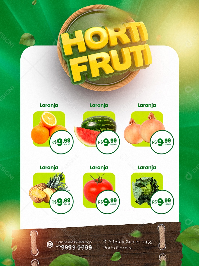 Encarte De Hortifruti Produtos Social Media PSD Editável