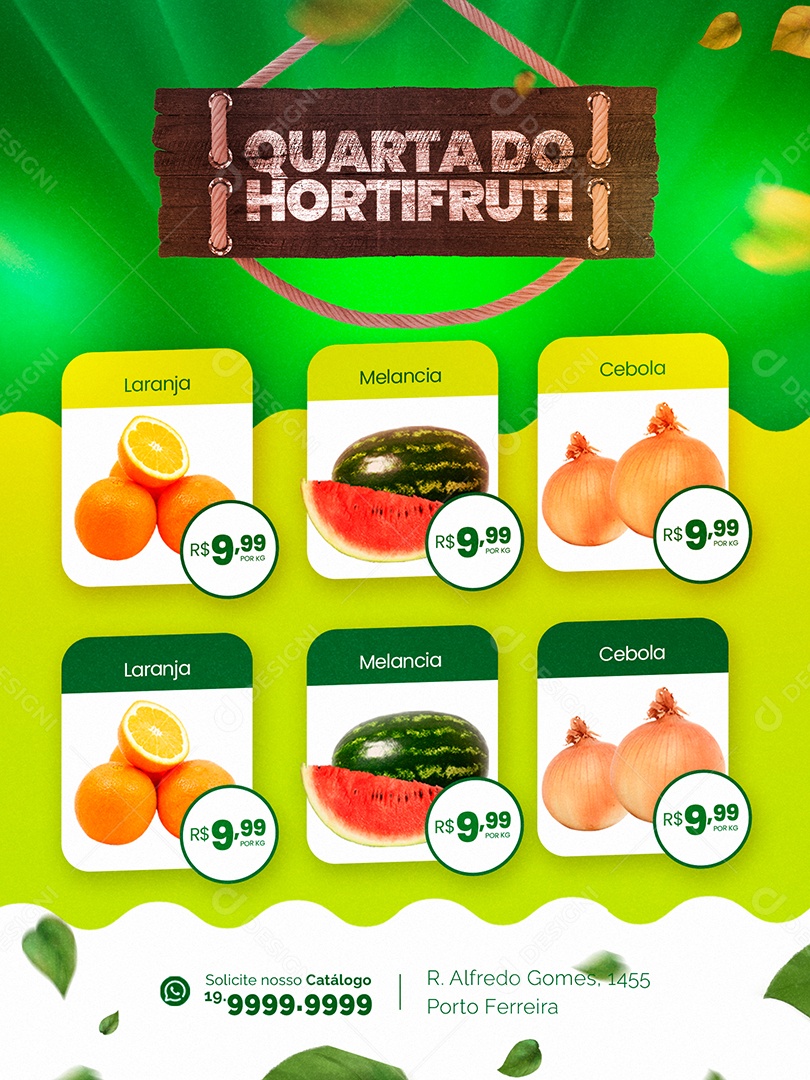 Encarte Quarta Do Hortifruti Produtos Social Media PSD Editável