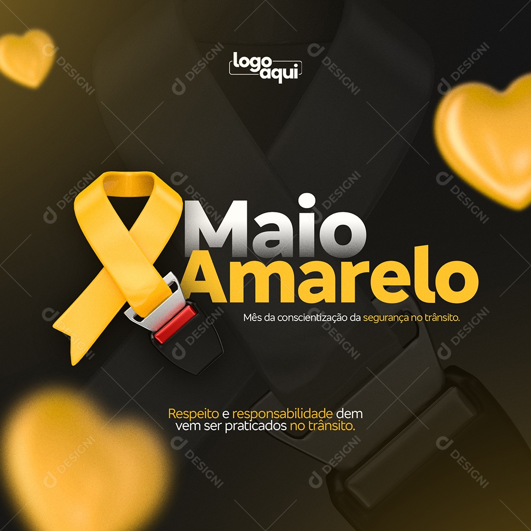 Social Media Maio Amarelo Segurança No Transito PSD Editável