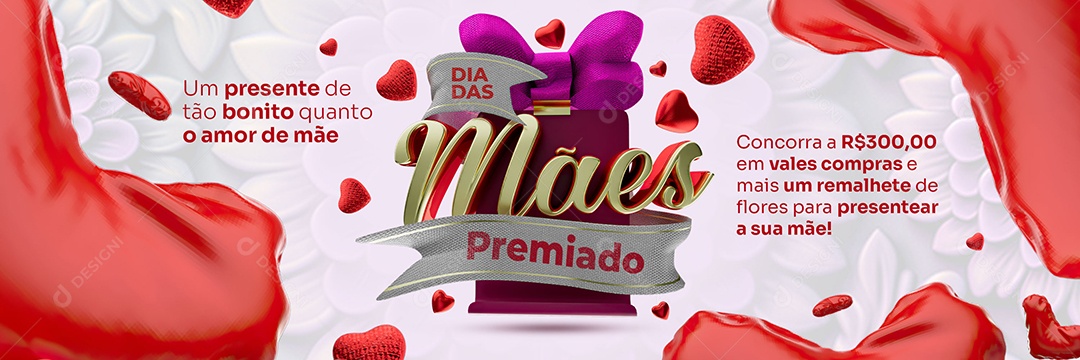 Social Media banner Dia Das Mães Premiado Presente Mais Bonito PSD Editavel