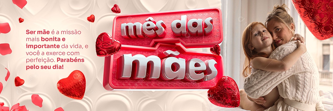 Social Media Banner Mês Das Mães Missão Mais Bonita PSD Editavel