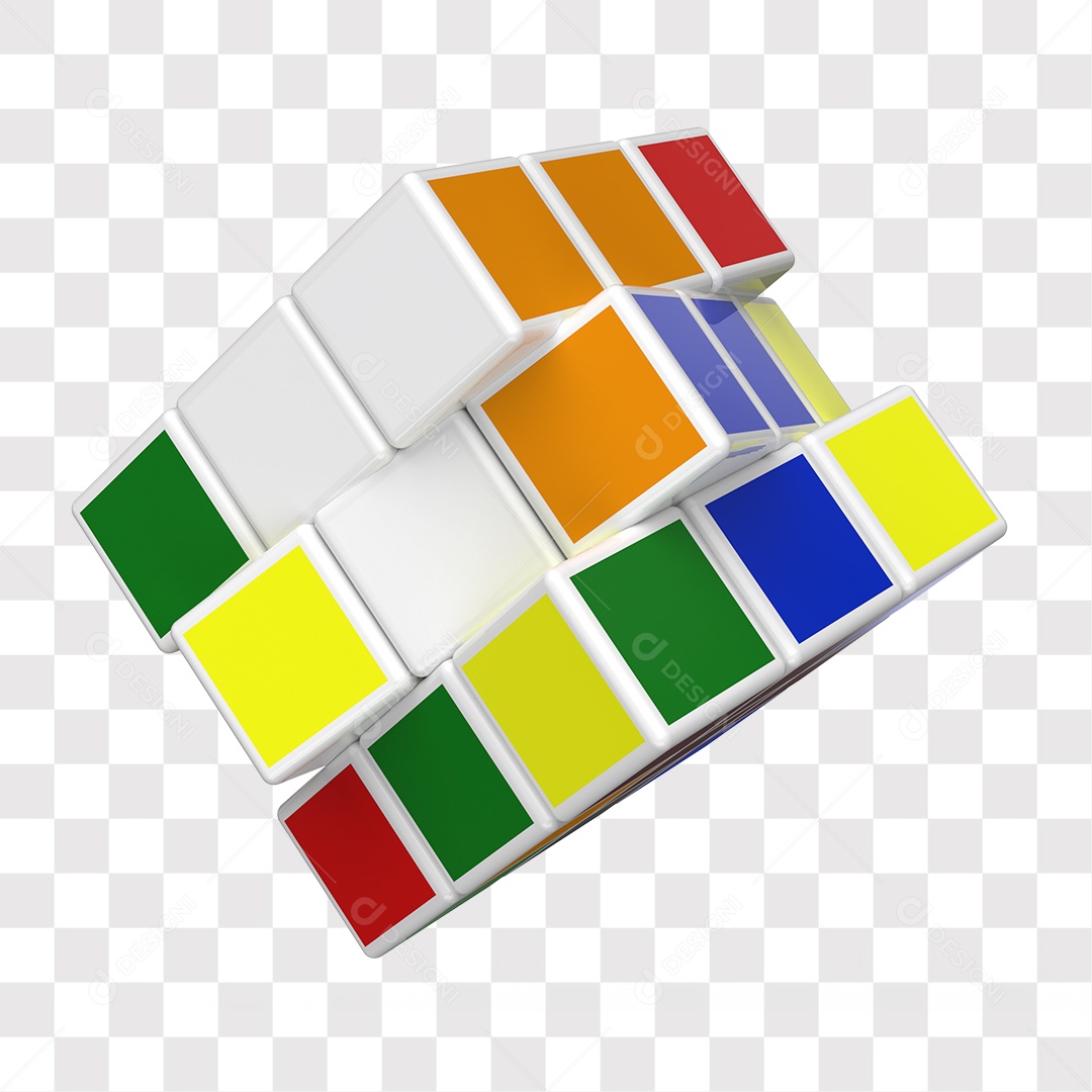 Cubo Do Dia Do Autismo Elemento 3D Para Composição PNG Transparente